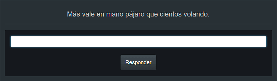 Test de la frase desordenada