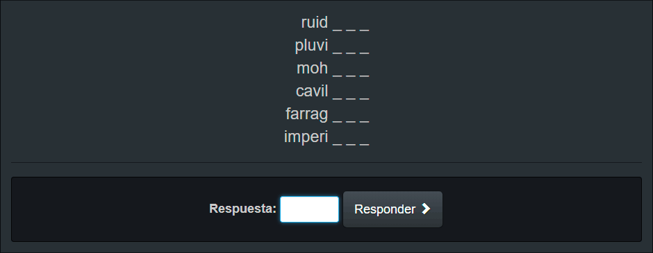 Test de las palabras incompletas